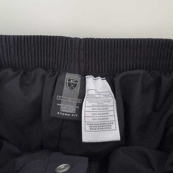 Nike Golf Pants Mens XL Black Storm FIT Rain Wind Zip Ankle Elastic Waist - Picture 9 of 10